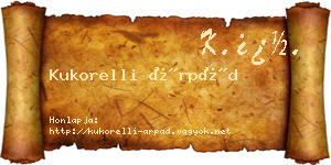 Kukorelli Árpád névjegykártya