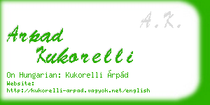 arpad kukorelli business card