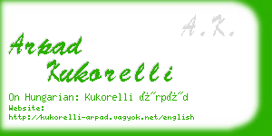 arpad kukorelli business card